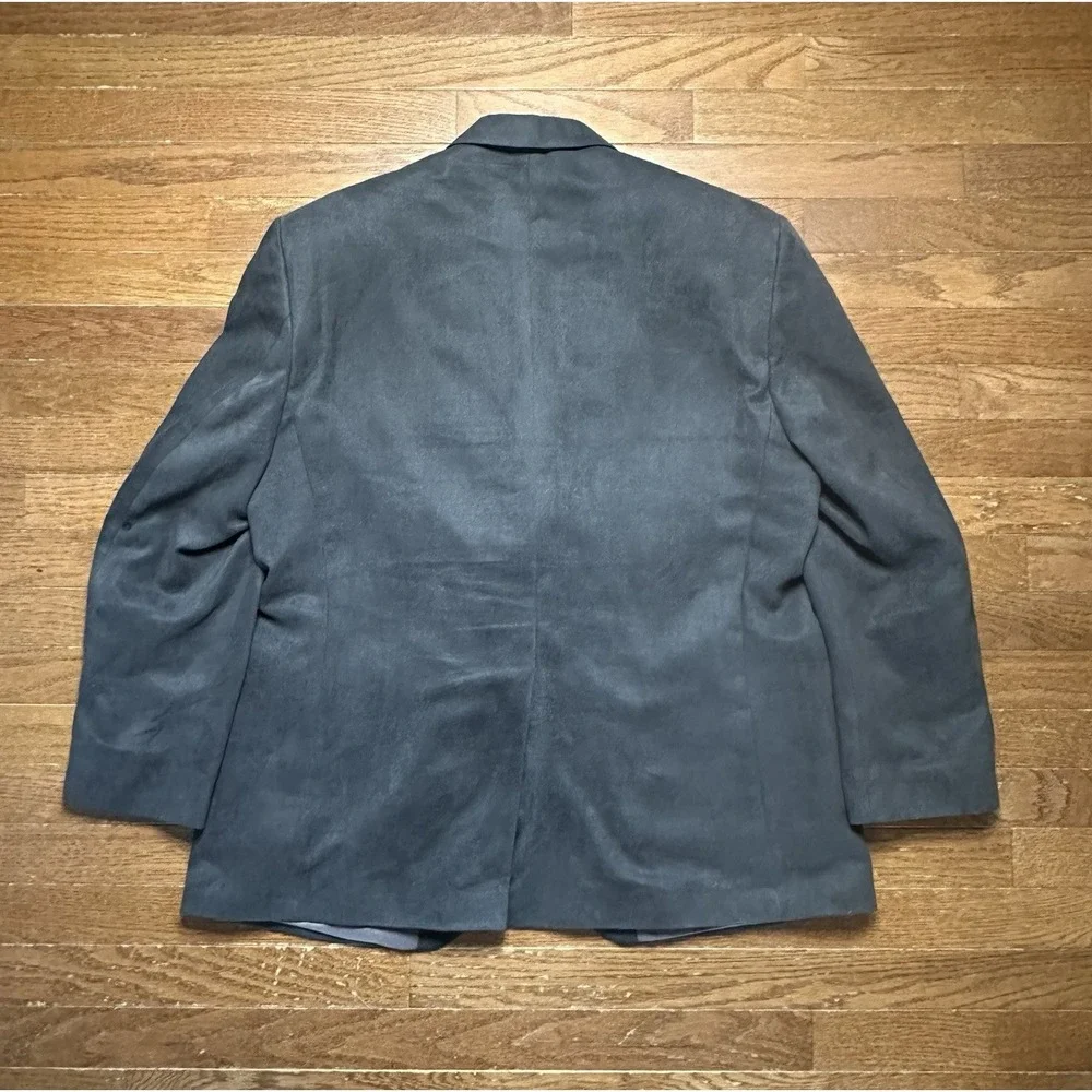 Chaps Ralph Lauren Blazer Mens 42S Grey Faux Suede Sport Jacket‎ Microfiber